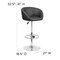 Flash Furniture Black Vinyl Barstool, Adj Height, Backrest: Barrel Back CH-TC3-1066L-BK-GG - alternate 4